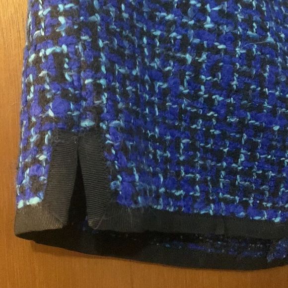 J. Crew mini skirt Shirttail Mini piped tweed blue and light blue cotton wool 4 - Picture 9 of 15